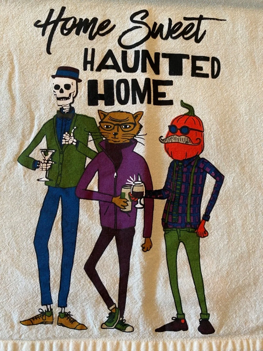 Home Sweet Haunted Home Halloween Graphic Kitchen Towel